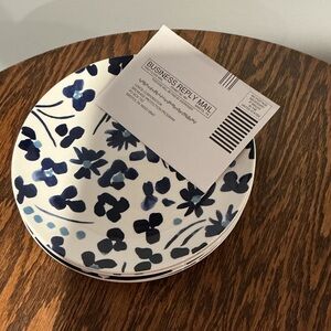 Kate Spade New York "Floral Way" plates Blue Floral Ceramic Dessert Plates new